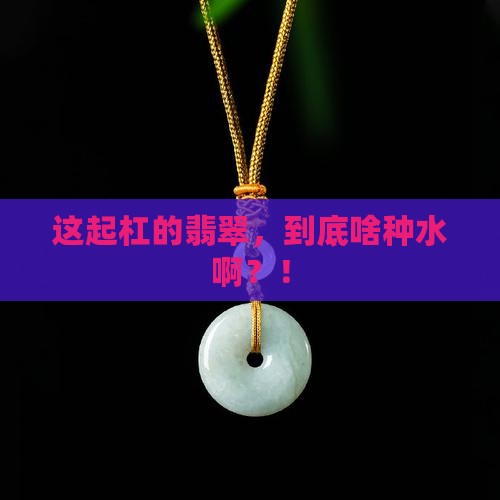 起杠翡翠什么种水