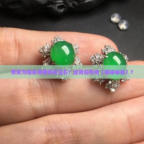 贾家为啥要花钱卖玉石