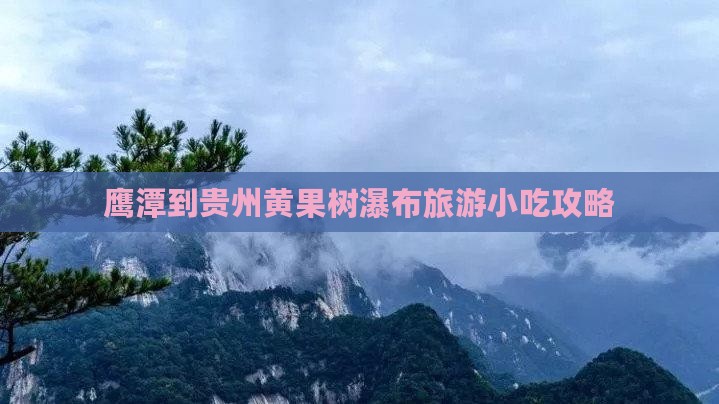 鹰潭到贵州黄果树瀑布旅游小吃攻略