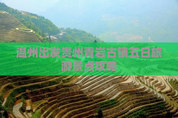 温州出发贵州青岩古镇五日旅游景点攻略