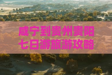 咸宁到贵州贵阳七日游