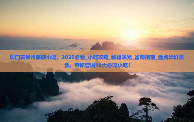 周口去贵州旅游小吃