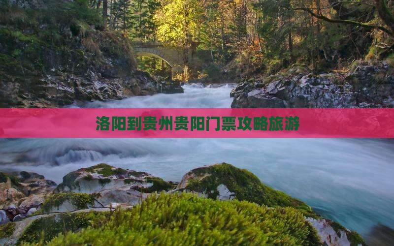 洛阳到贵州贵阳门票