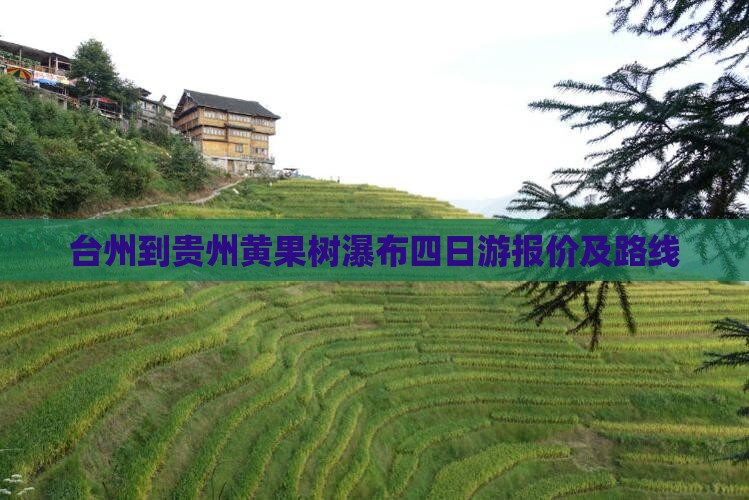 台州到贵州黄果树瀑布四日游报价及路线