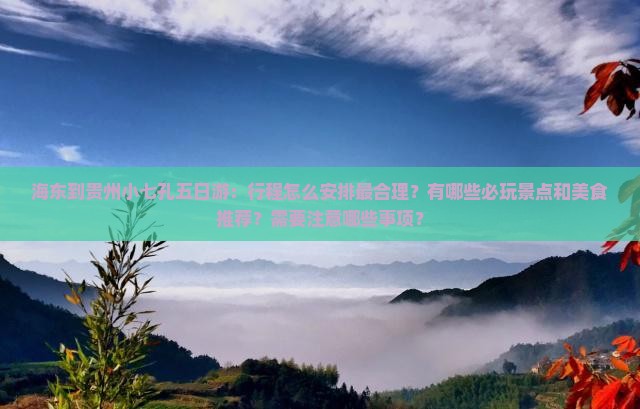 海东到贵州小七孔五日游