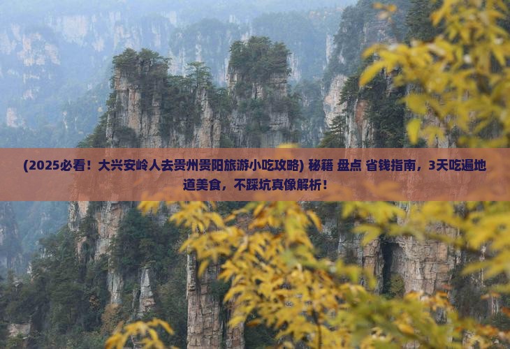 大兴安岭去贵州贵阳旅游小吃