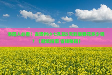 洛阳去贵州小七孔旅游小吃