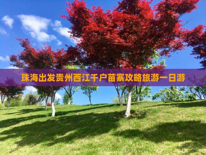 珠海去贵州西江千户苗寨一日