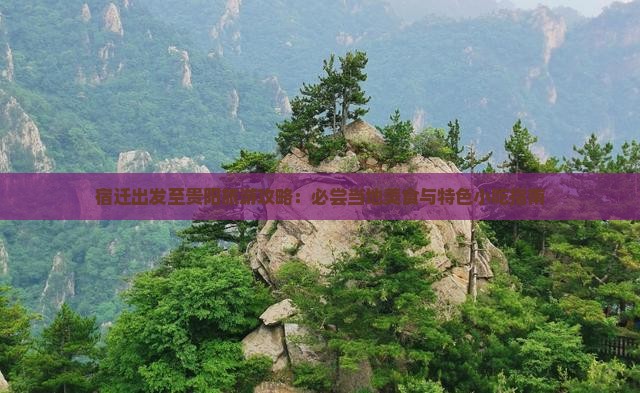 宿迁出发至贵阳旅游攻略：必尝当地美食与特色小吃指南