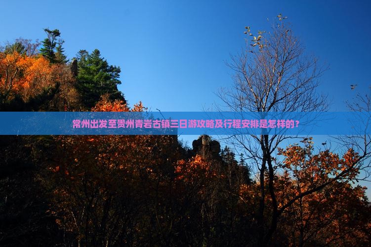 常州出发至贵州青岩古镇三日游攻略及行程安排是怎样的？