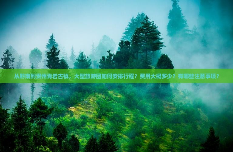 从黔南到贵州青岩古镇，大型旅游团如何安排行程？费用大概多少？有哪些注意事项？