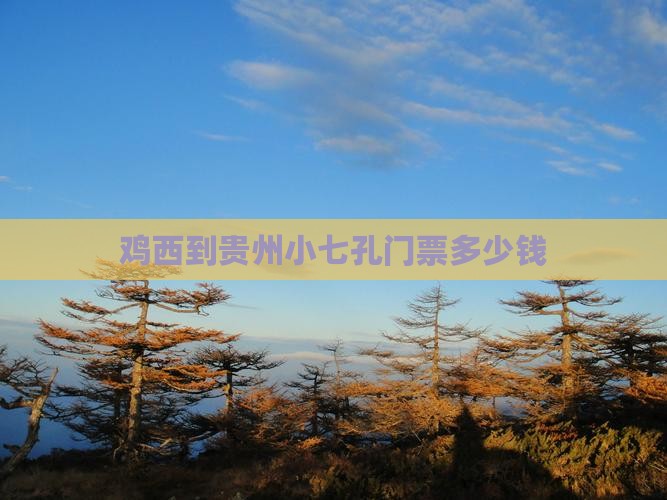 鸡西到贵州小七孔门票多少钱