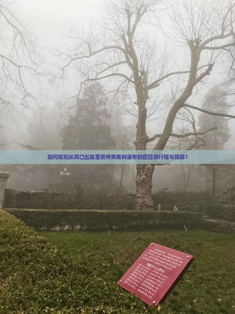 如何规划从周口出发至贵州黄果树瀑布的四日游行程与预算？