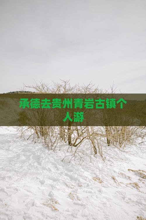 承德去贵州青岩古镇个人游