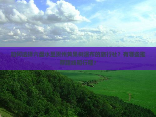 如何选择六盘水至贵州黄果树瀑布的旅行社？有哪些推荐路线和行程？