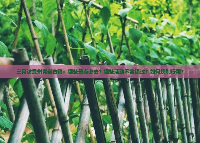 三月访贵州青岩古镇：哪些景点必去？哪些活动不容错过？如何规划行程？