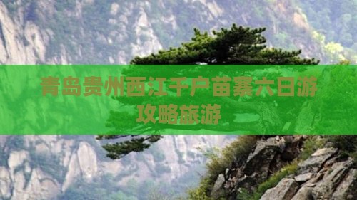 青岛去贵州西江千户苗寨六日游