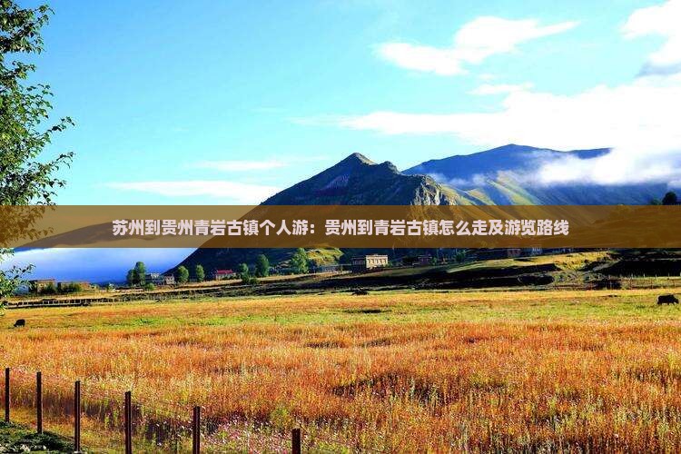 苏州到贵州青岩古镇个人游