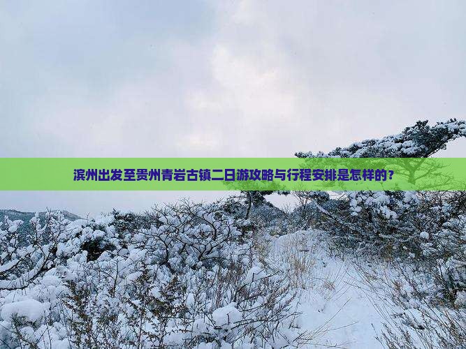 滨州出发至贵州青岩古镇二日游攻略与行程安排是怎样的？