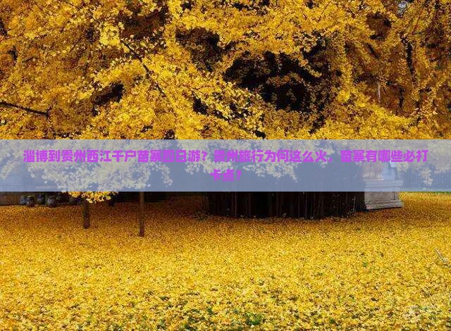 淄博到贵州西江千户苗寨四日游？贵州旅行为何这么火，苗寨有哪些必打卡点？