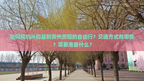 如何规划从和县到贵州贵阳的自由行？交通方式有哪些？需要准备什么？