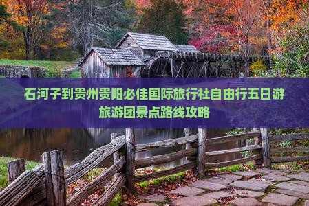 石河子到贵州贵阳必佳国际旅行社自由行五日游旅游团景点路线攻略