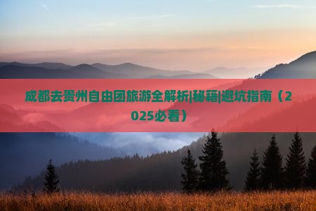 成都去贵州自由团