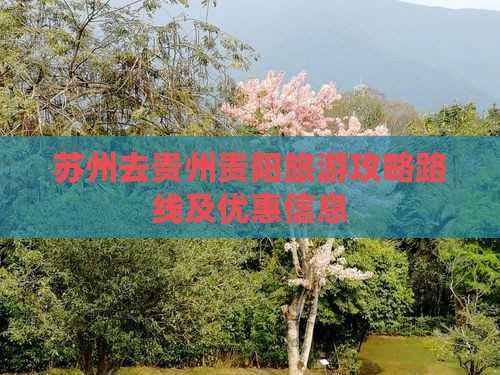 苏州去贵州贵阳旅游