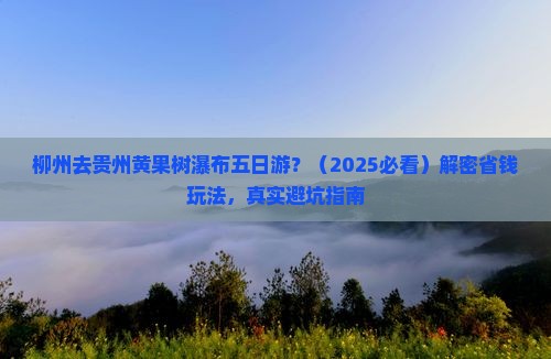 柳州去贵州黄果树瀑布五日游