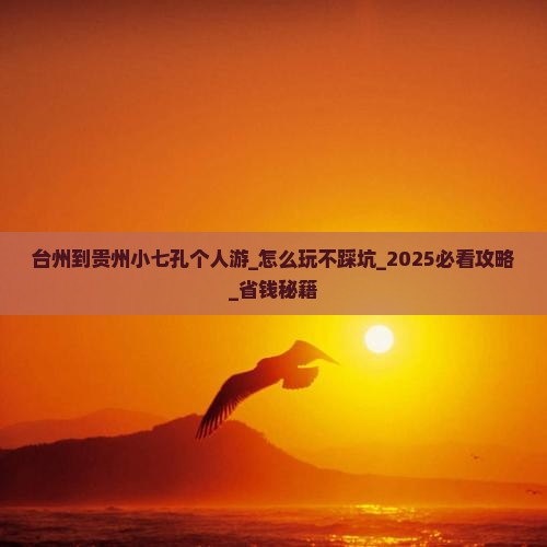 台州到贵州小七孔个人游