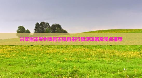兴安盟去贵州青岩古镇七日游