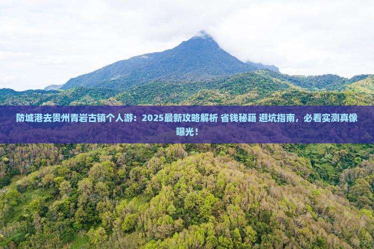 防城港去贵州青岩古镇个人游