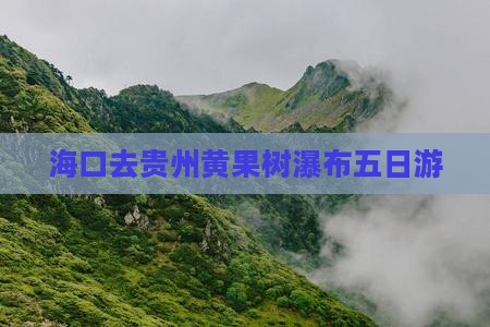 海口去贵州黄果树瀑布五日游
