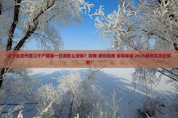遂宁去贵州西江千户苗寨一日