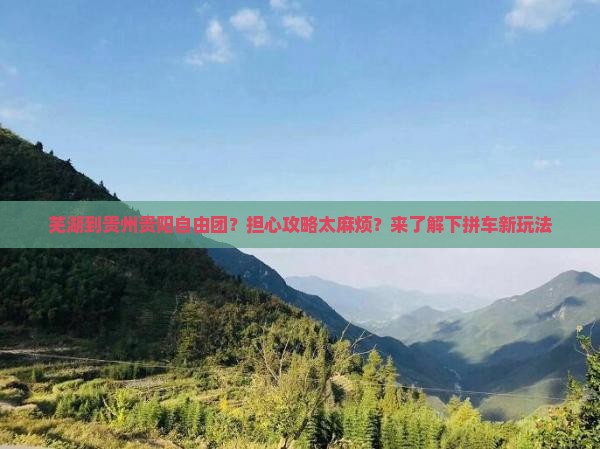 芜湖到贵州贵阳自由团