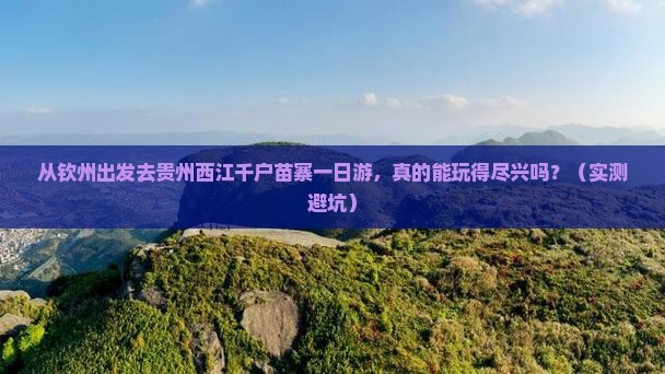 钦州到贵州西江千户苗寨一日