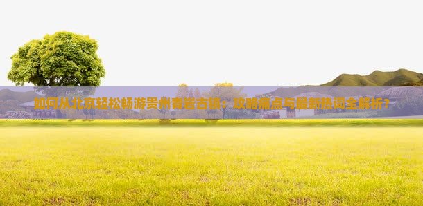 如何从北京轻松畅游贵州青岩古镇：攻略痛点与最新热词全解析？