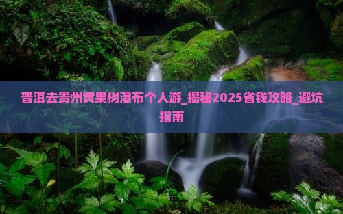 普洱去贵州黄果树瀑布个人游