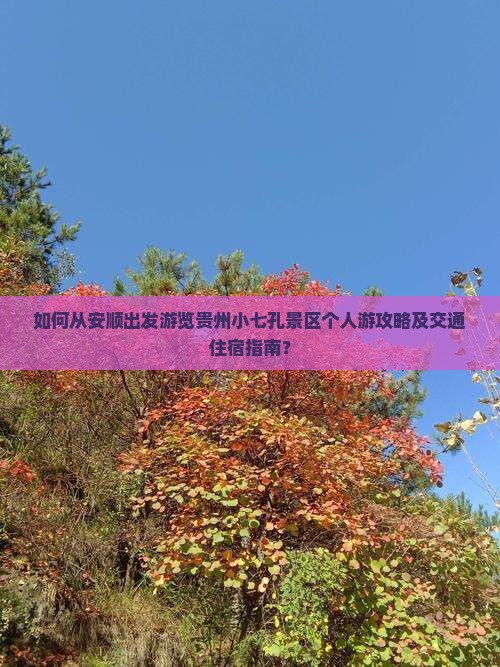 如何从安顺出发游览贵州小七孔景区个人游攻略及交通住宿指南？