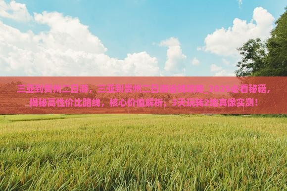 三亚到贵州二日游