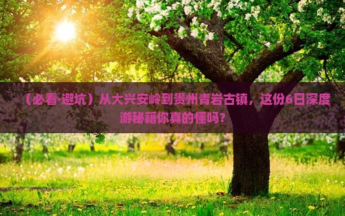 大兴安岭去贵州青岩古镇六日游