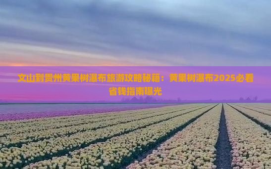 文山到贵州黄果树瀑布旅游
