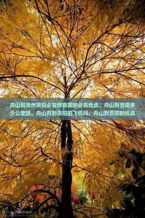 舟山到贵州贵阳必去地