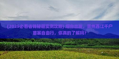 烟台到贵州西江千户苗寨自由团