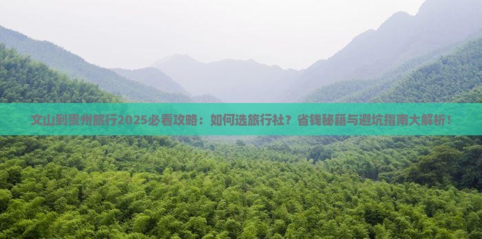 文山到贵州旅行社