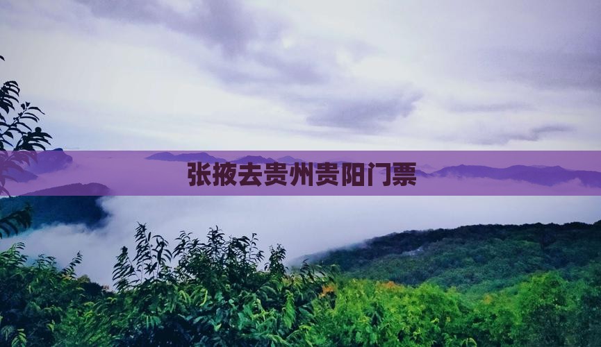 张掖去贵州贵阳门票