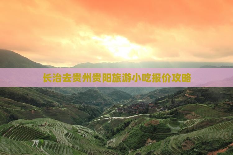 长治去贵州贵阳旅游小吃