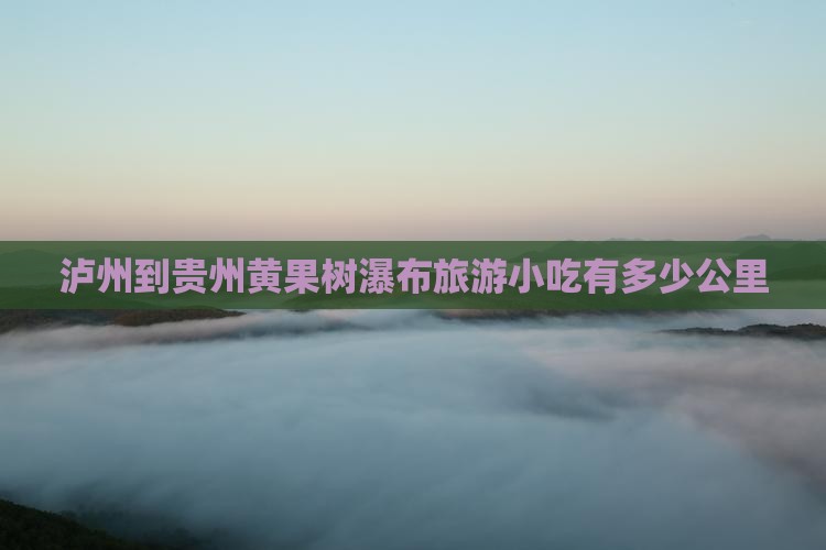 泸州到贵州黄果树瀑布旅游小吃