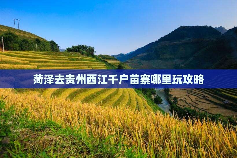 菏泽去贵州西江千户苗寨哪里玩