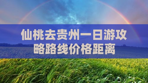 仙桃去贵州一日